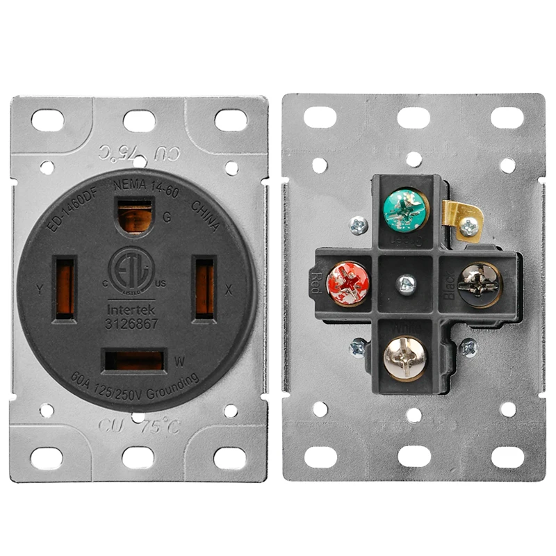 Американская четырехполюсная электрическая розетка NEMA 14-60 с четырьмя