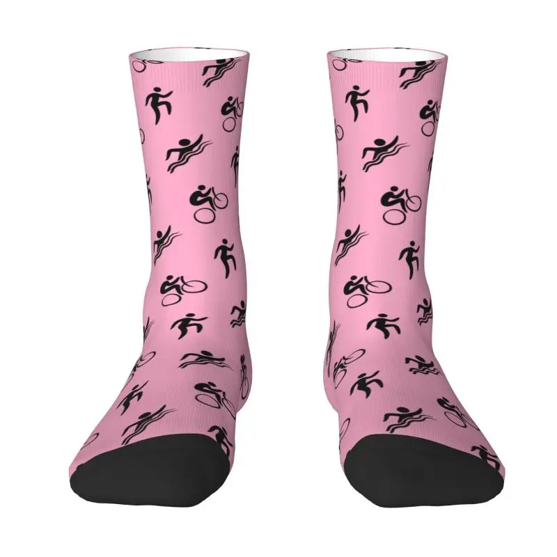 

Triathlon Triathlete Men's Crew Socks Unisex Kawaii Swimming Cycling Running Spring Summer Autumn Winter Dress Socks