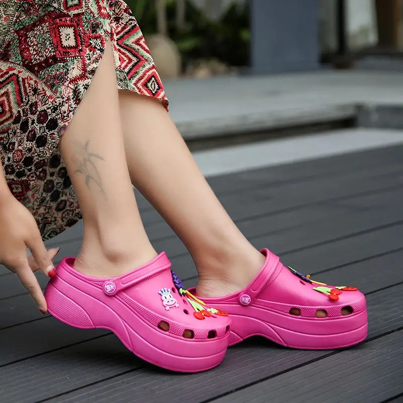 plus size 35-42 women slippers platform fashon outdoor garden shoes female pool sandals bathroom flip flops mules beach slipper
