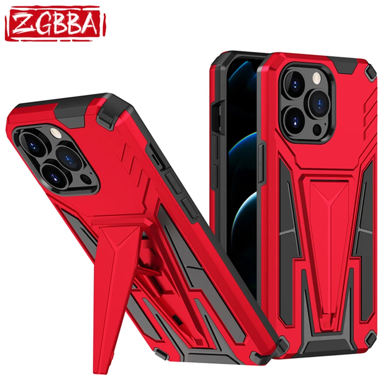 

Shockproof Kickstand Protective Case For iPhone 13 12 11 XS Pro Max Mini XR X 8 7 Plus SE Magnetic Ring Car Holder Phone Cover