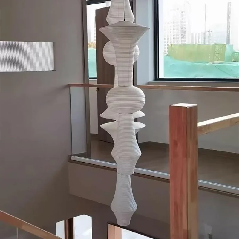 Подвесной светильник из рисовой бумаги минималистичный подвесной белый