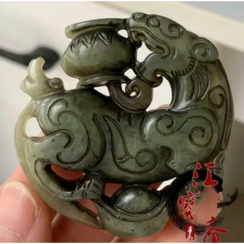 

Нефритовый предмет животного, Нефритовый Кулон в виде старых предметов, винтажная коллекция украшений ручной работы