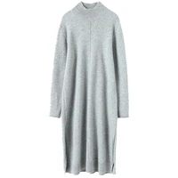 100 cashmere winter warm sweater dress women new designer latest fashion for women 2022 clothes half high collar