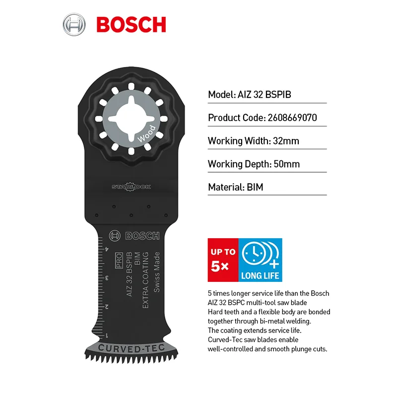 Фото Аксессуары Bosch Starlock Professional Aiz 32 Bspib Пильное полотно для вставки твердой древесины 32X50 мм №3