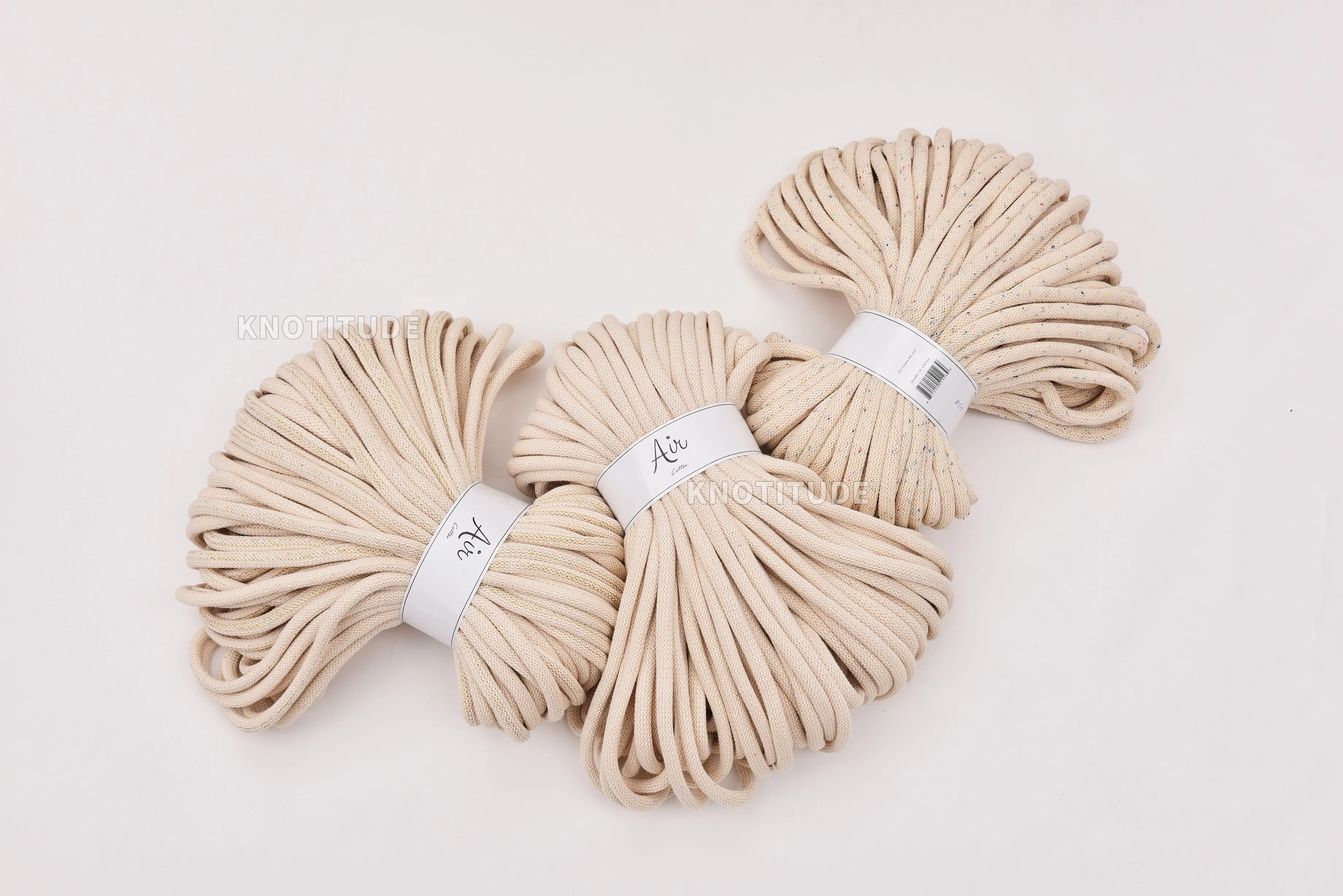 Крупный плетеный шнур 9 мм 50 ярдов из чистого хлопка для макраме плетения