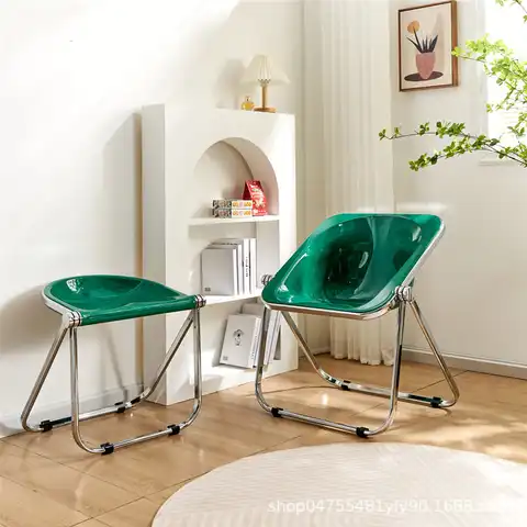Прозрачные складные стулья IHOME, складные стулья, домашняя спинка, современный и сдержанный акриловый стул для макияжа 2022