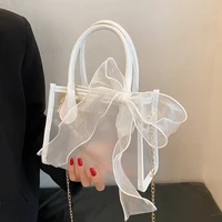 summer popular chain messenger bag small square bag female 2022 new korean version all match transparent jelly package female