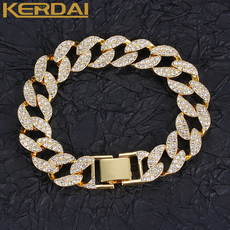 

Hip Hop Bracelet for Men Punk Double Buckle Bracelet Snap Button Jewelry Big Gold Chains Gift