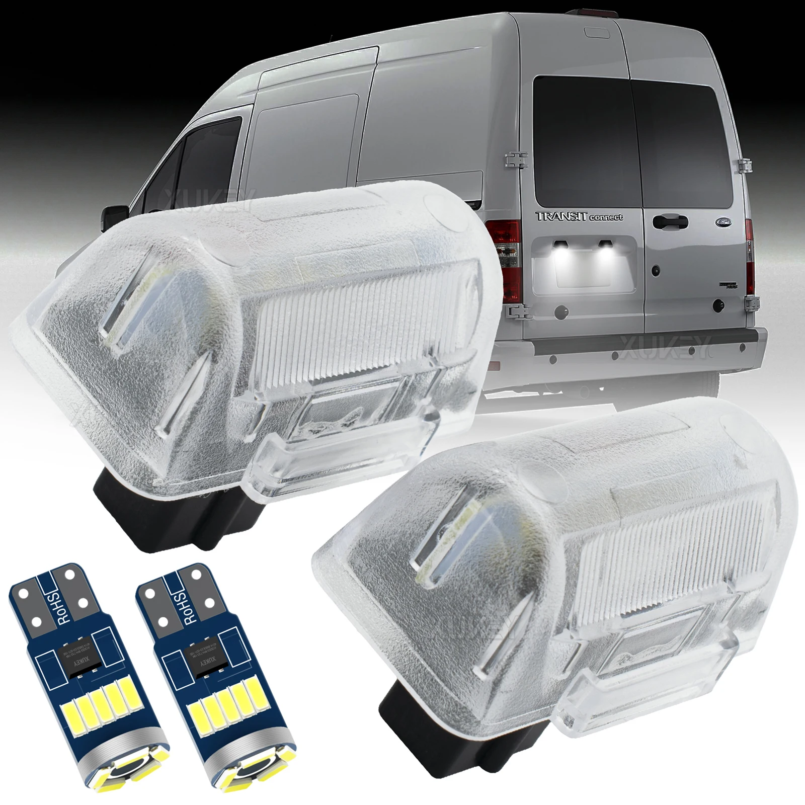 

4 шт., парковочные светодиодные лампы и номерной знак для Ford Transit MK6 MK7 1985-2013 Connect 02-13 OEM #4388111