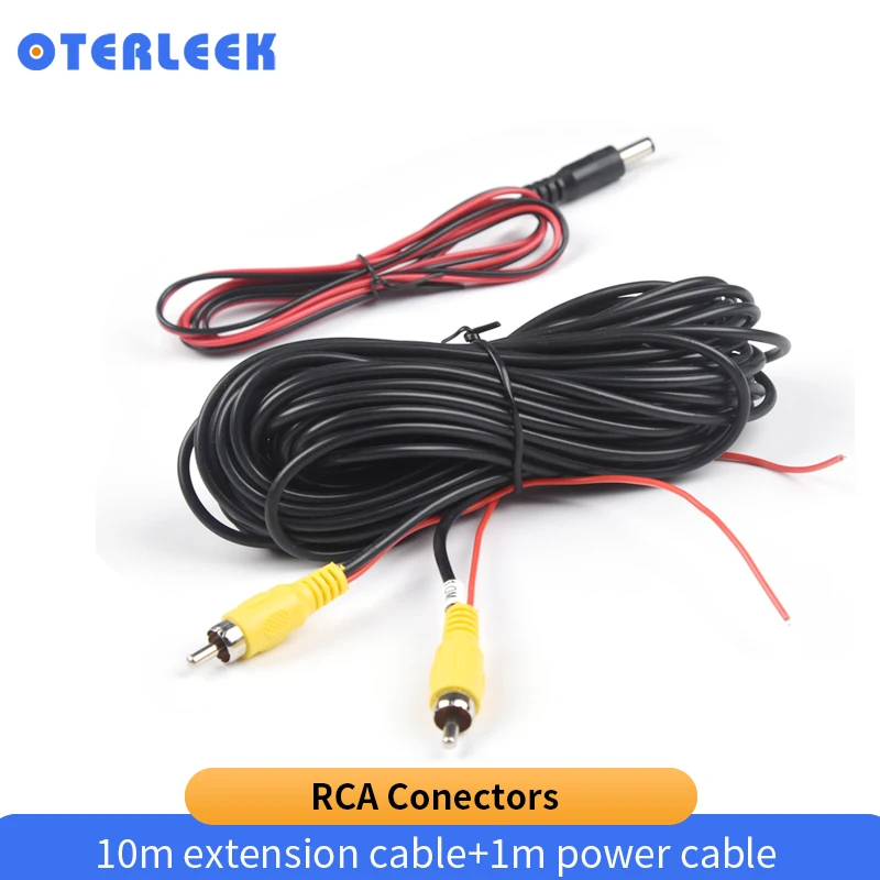 10M RCA Connetor Car Rear View Monitor Camera Video cable and 1.5m Power Cable With Trigger Line