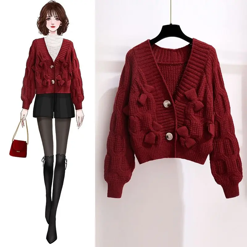 

Newly Women Knitted Cardigans 2023 Female Fashion Slim Knitted Sweater Long Sleeve Buttons Sweater Ladies Loose Knitwear G30