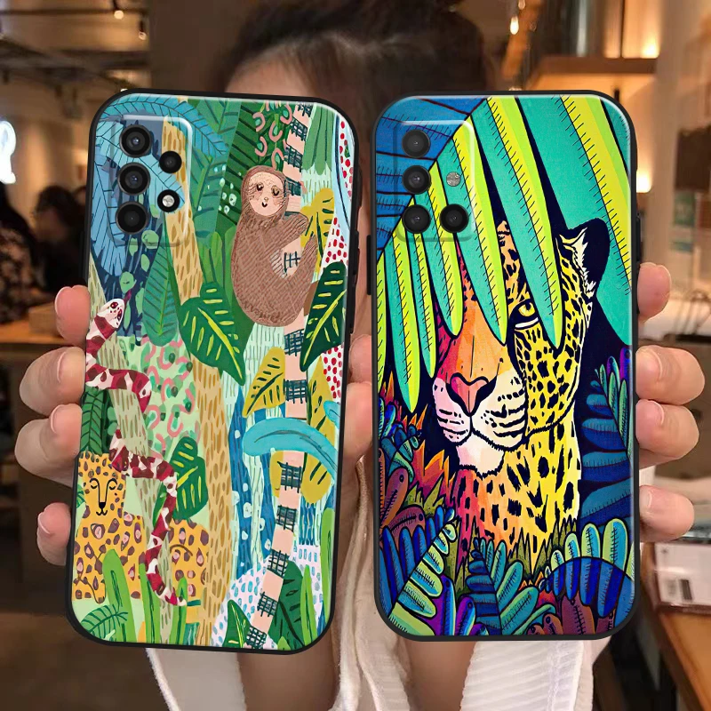 

Cute Cartoon Anime Sloth Leopard Phone Case For Samsung Galaxy A31 A32 A41 A42 A50 A51 A52 A71 A72 M30 M31 M51 M52 5G Cases