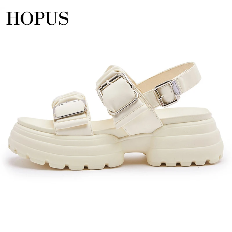 

Женские босоножки на платформе HOPUS, черные повседневные уличные удобные сандалии на толстой подошве, лето 2023