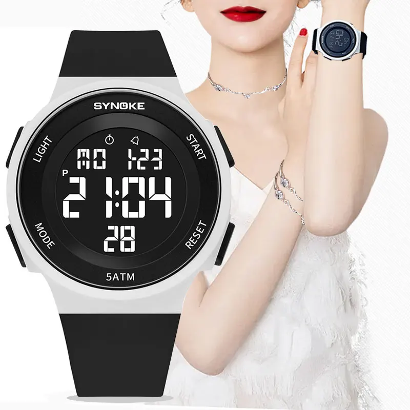 

Women's Outdoor Sports Watch Electronic Watches LED Digital 50m Waterproof Clock Men Relogio Feminino Silicone Ladies Watch 2022
