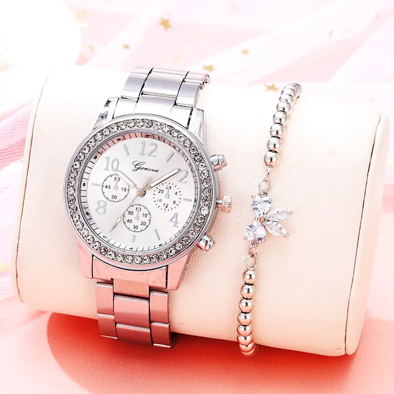 

SMVPLuxury Women's Fashion Quartz Watch Rhinestone Bracelet Watch Bracelet Ladies Gifts Dress Wristwatches Stainless Steel Band