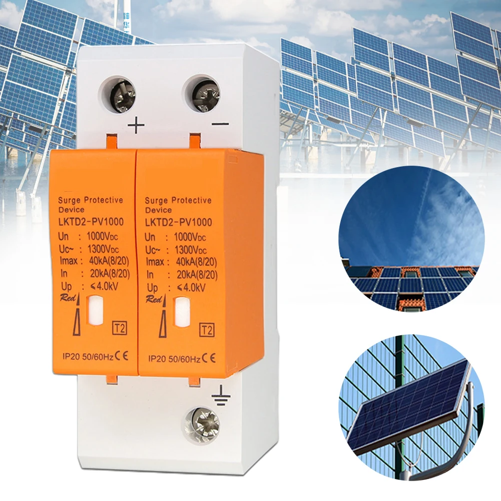 

Устройство для защиты от перенапряжения солнечных батарей, 2P, 1000 В постоянного тока, 40 кА, DIN-рейка, 20 ка, 4,0 кВ, защита от перенапряжения посто...