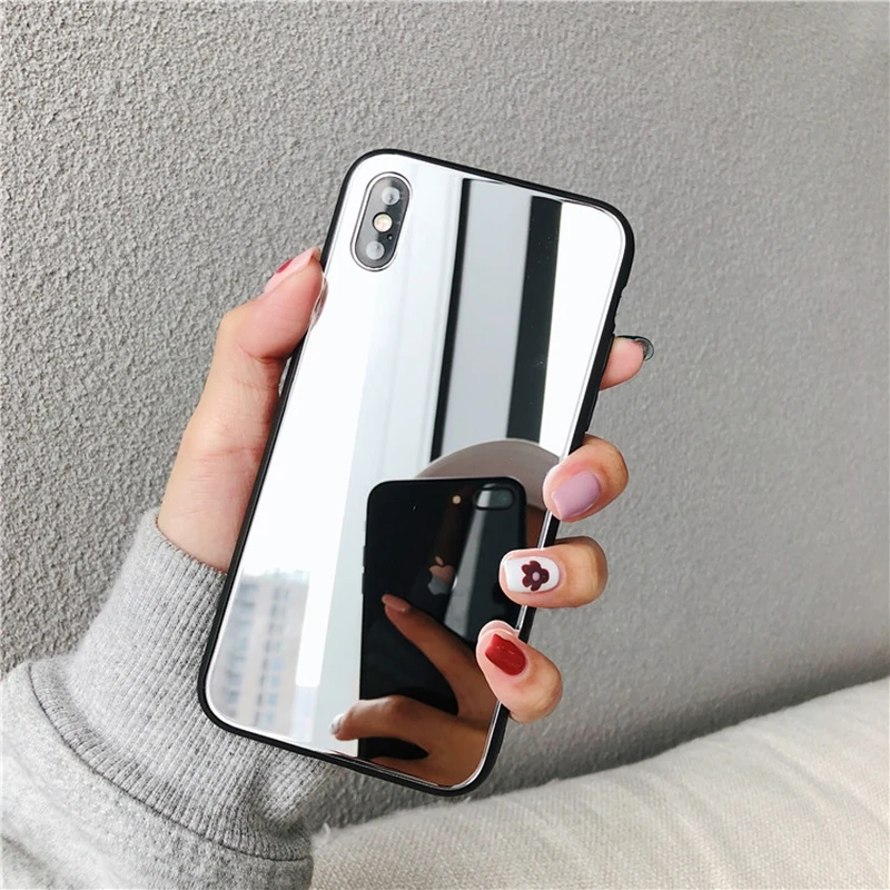 TPU Makeup Mirror Case for IPhone 13 11 12 Pro XS Max Xr X Mobile Phone Protection Cover for IPhone 8 7 6 Plus Cases Funda Coque