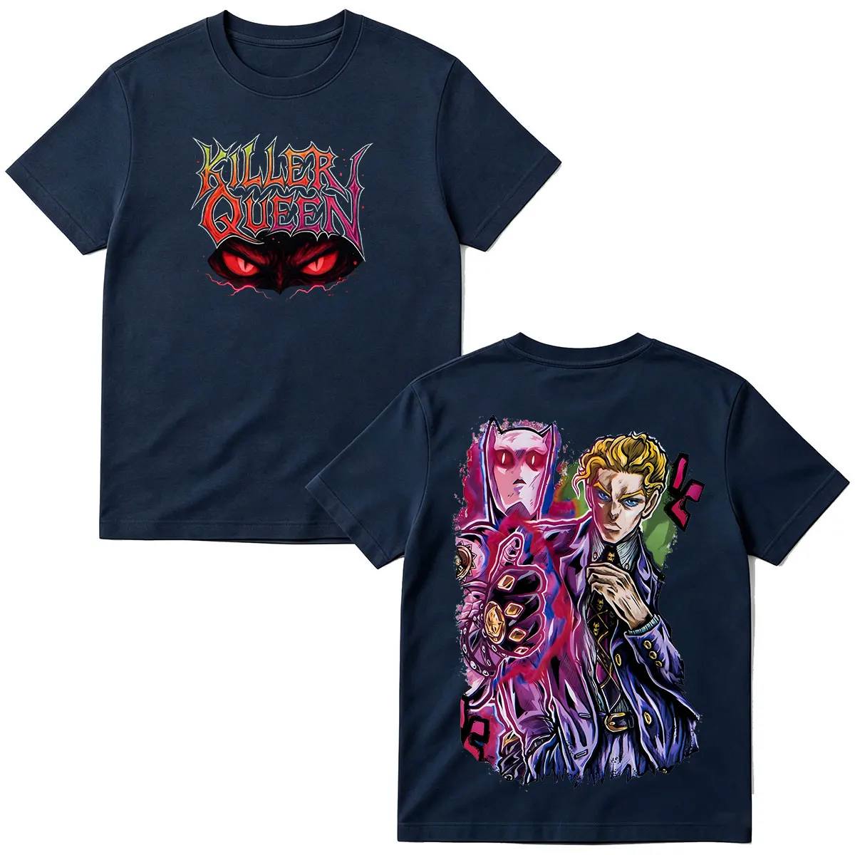Фото Футболка с изображением Кирой Йошикаге из аниме Jojo Bizarre Adventure Killer Queen Eyes, мужская и женская модная футболка из 100% хлопка с короткими рукавами, топы №2