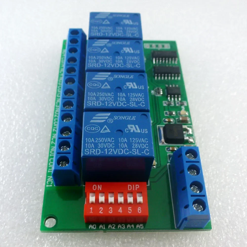 CE040 DC 12V 4-канальный релейный модуль RS485 Modbus RTU и переключатель дистанционного