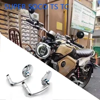 motorcycle mirror black universal side mirror round rearview mirro retro cafe racer round mirror for super soco ts tc cu tslit