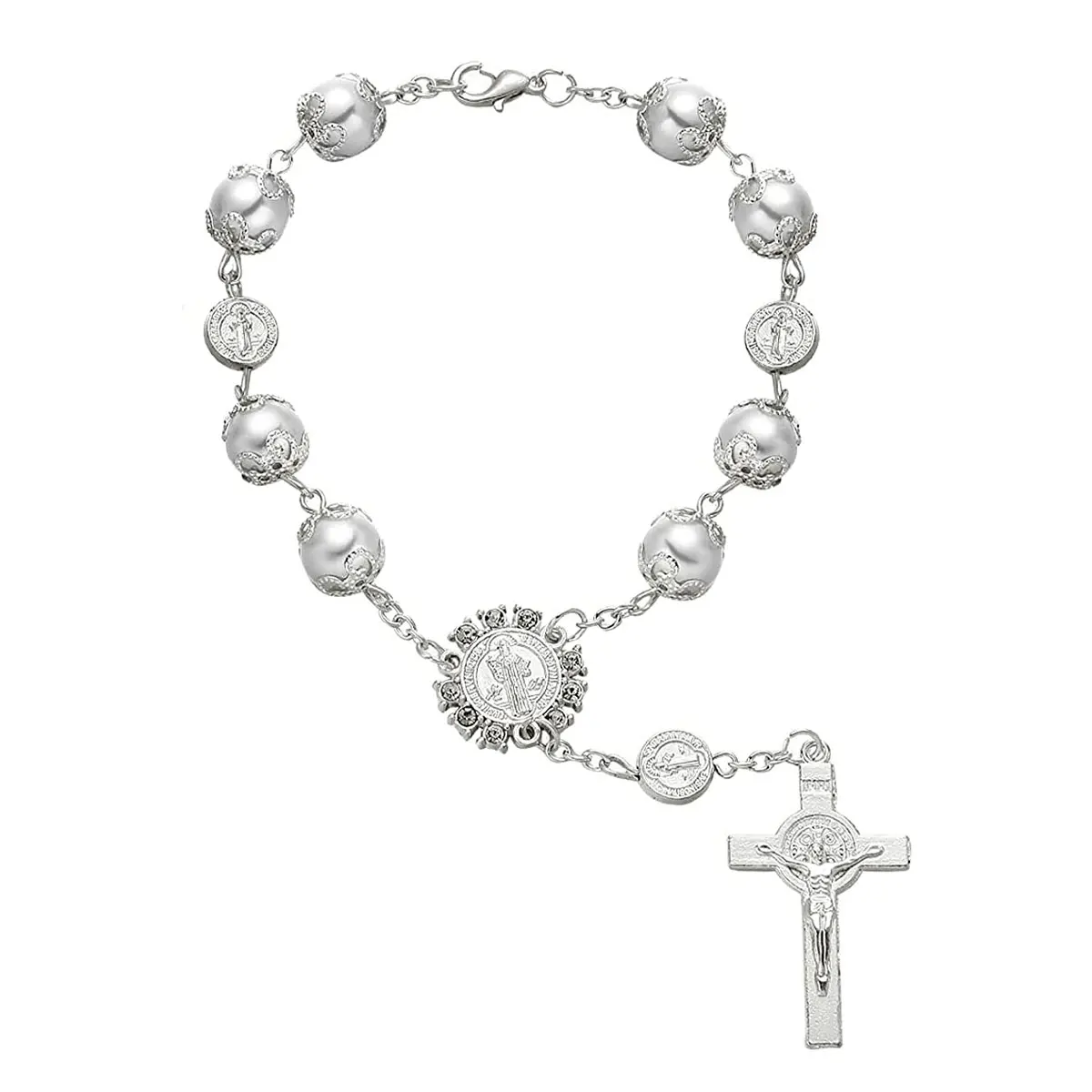 

Подвесное Украшение На Зеркало Заднего Вида Автомобиля, Ретро-крестик Из Искусственного Жемчуга