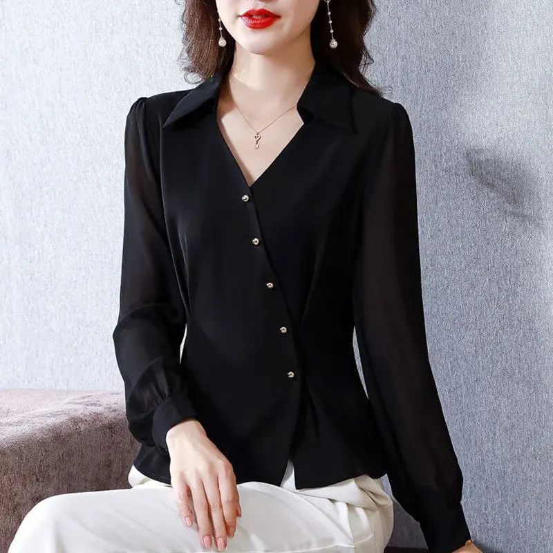 Офисная Женская однотонная блузка со складками на талии модная Асимметричная