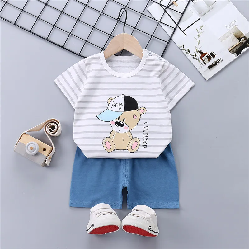 

Sundress for Girls Boys Summer Cute Cotton Clothes Shorts Baby Kids Outfits Clothing Child Anime Clothes T-Shirts Top Sets 2 Pcs