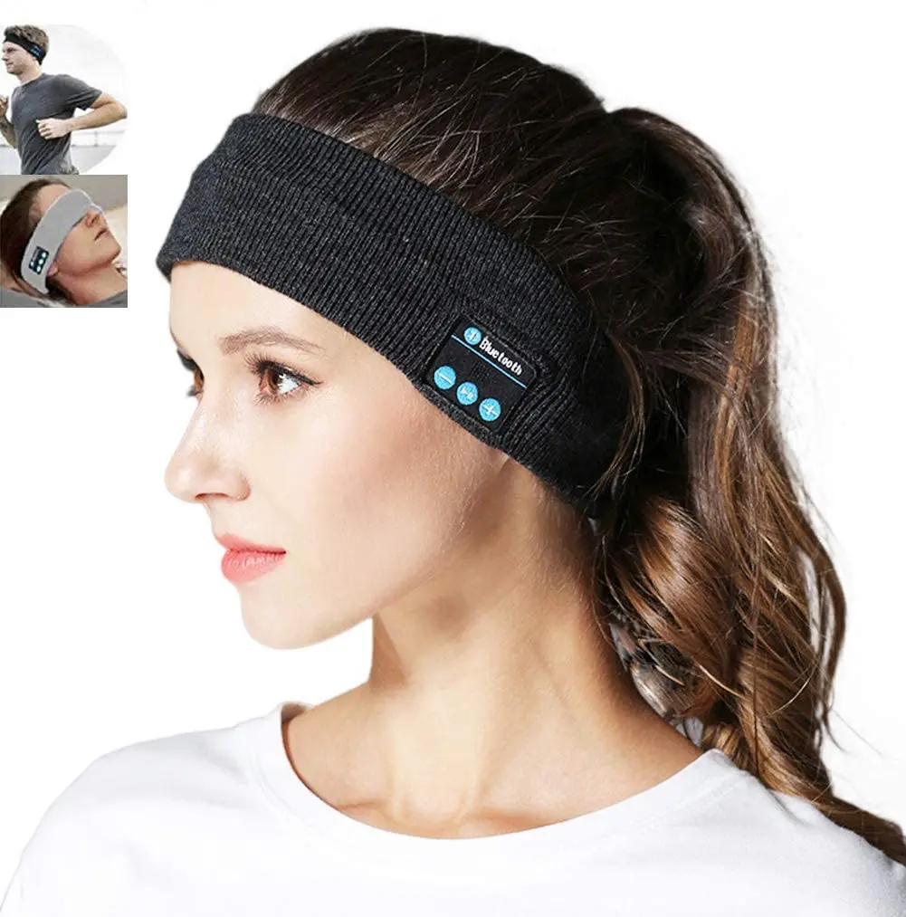 

Wireless Bluetooth Headband Sleeping Headphones Sports Earphone Music Hat with Thin HD Stereo Speakers Eye Mask for Side Sleeper