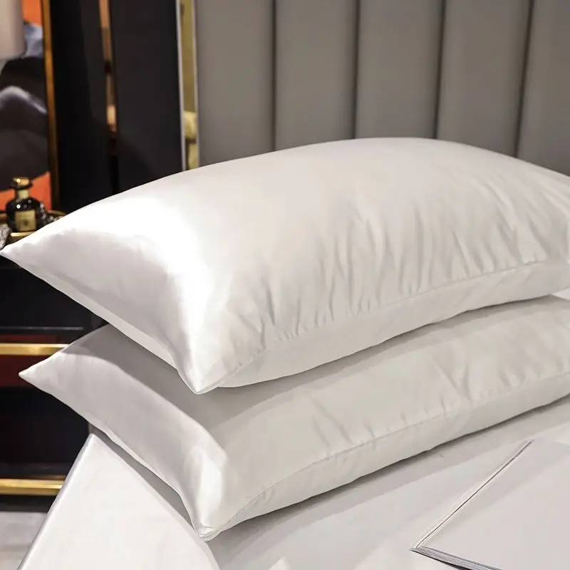 

2pcs Pillowcase Silk Satin Envelope Pillow Cover Silk Skin Friendly Home Decor Comfortable Pillowcase for Bedroom Pillows
