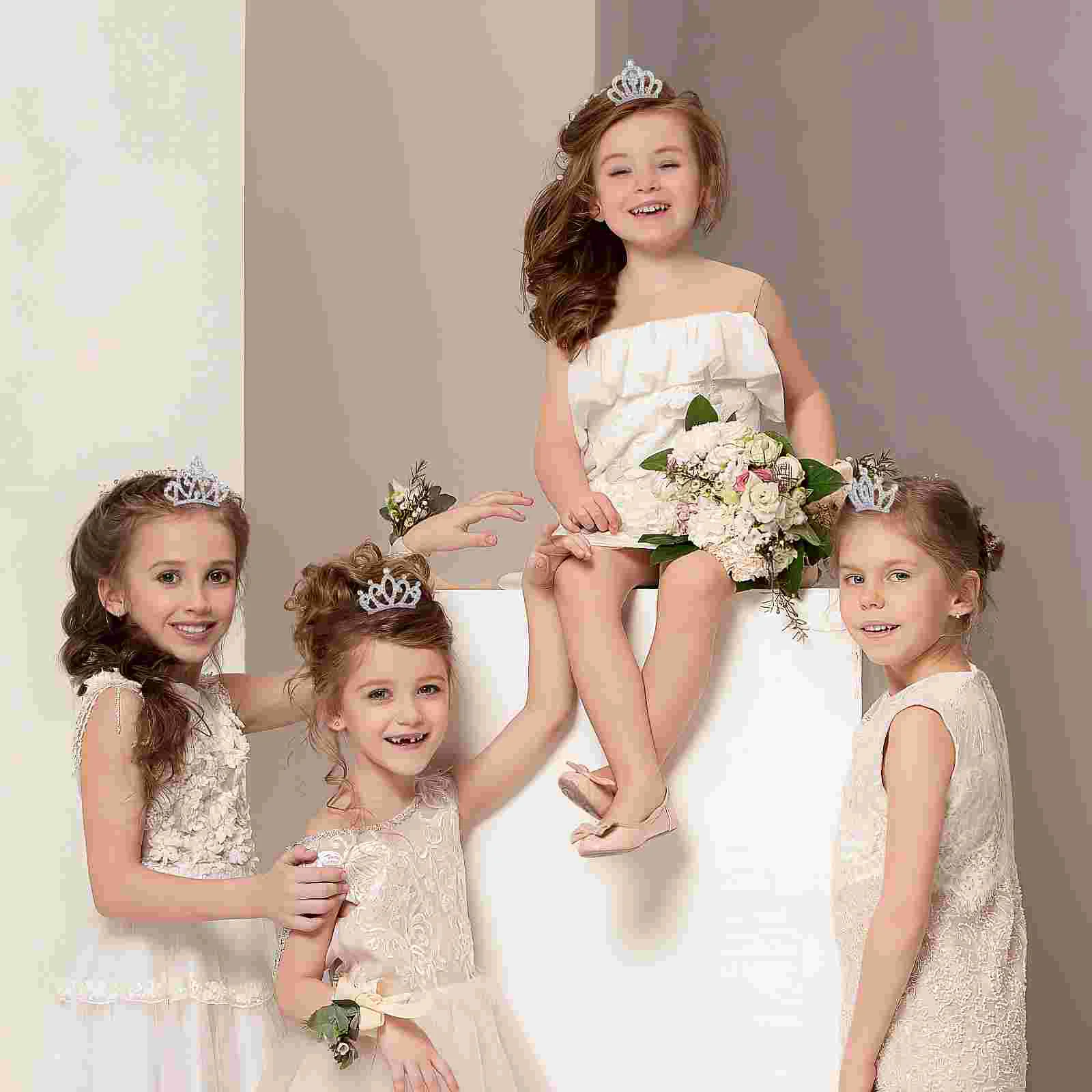 4 шт. маленькая заколка для волос со стразами корона расческа студенческая