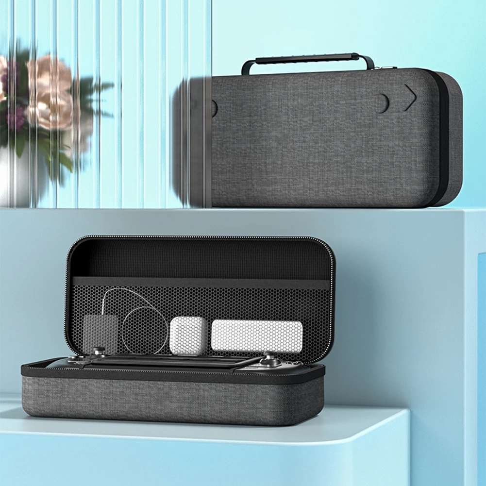 

Sturdy Game Console Storage Bag with Interlayer Console EVA Carrying Case Multiple Card Slots Host Zipper Handbag for Steam Deck