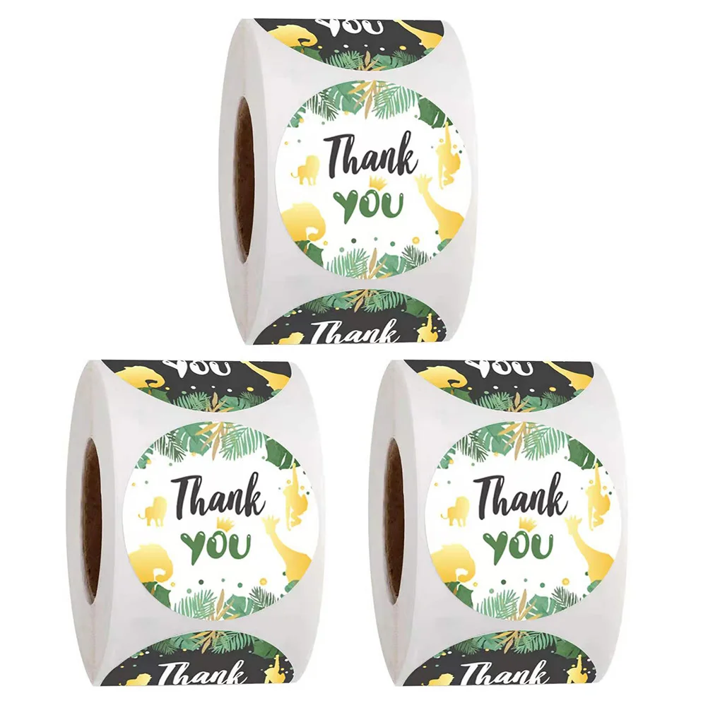 

Thank You Stickers Labels Label Sticker Holiday Frames Greenery Appreciation Adhesive Gifts Baking Christmas Envelope Roll