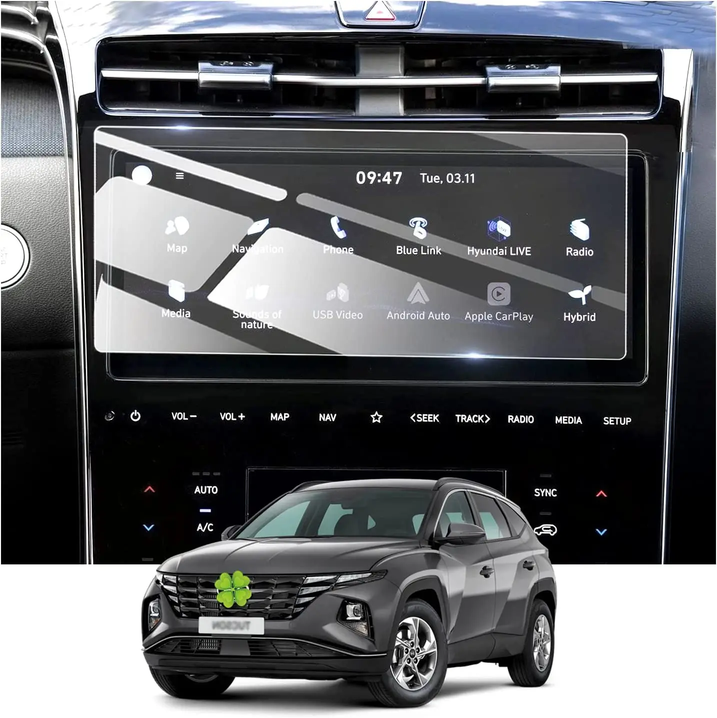 

2 шт. ПЭТ-пленка для Hyundai Tucson NX4 2022 2023 10,25 дюйма ЖК-дисплей gps навигация Защитная пленка для сенсорного экрана
