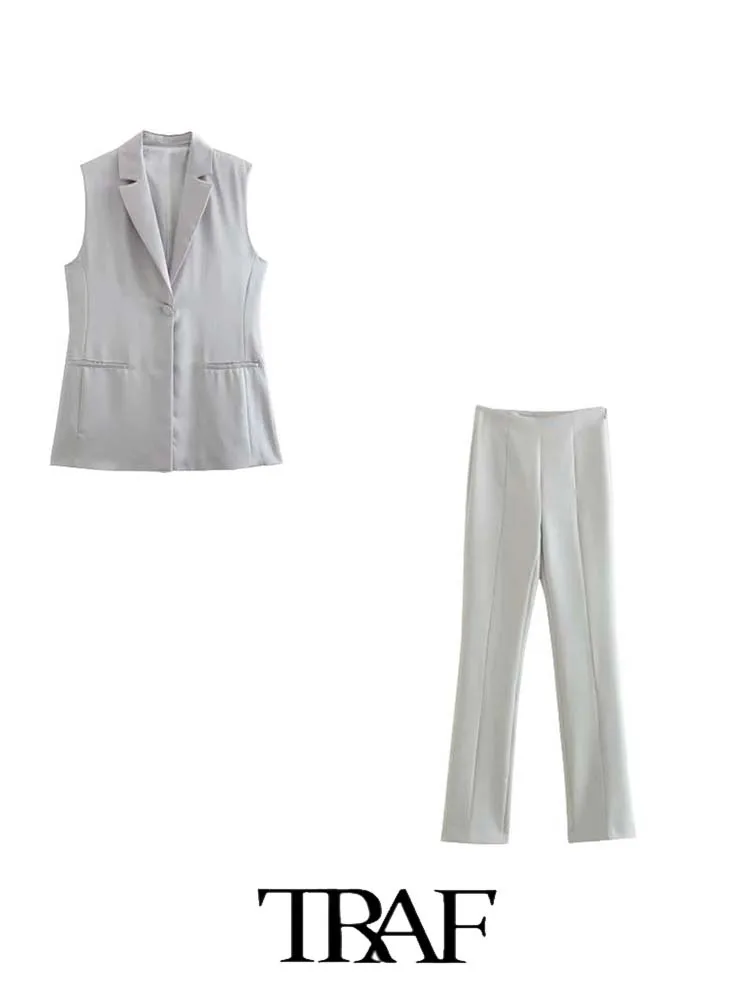 

Женский костюм-рубашка из шелка и сатина, с высокой талией и расклешенными брюками