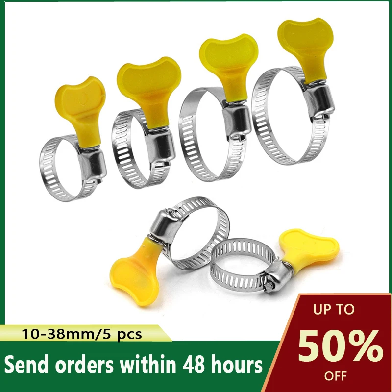 

10 шт., регулируемые Зажимы для шлангов, 10-38 мм