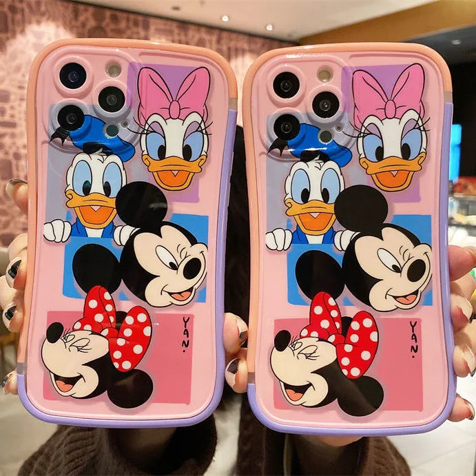 

BanDai Mickey Minnie Donald Duck Daisy Phone Case For Iphone 11 12 13 Pro Max X Xs Xr Four-corner Shatterproof Cover 2022