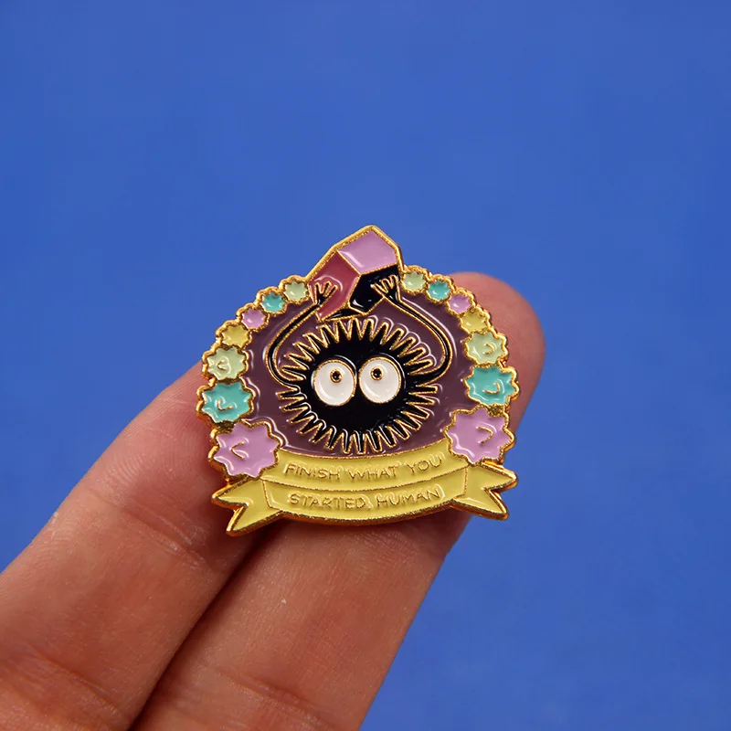 

XM-funny Cute Dust Elf Brooch "Clean Up the Pieces, Humans" Funny Badge Accessories