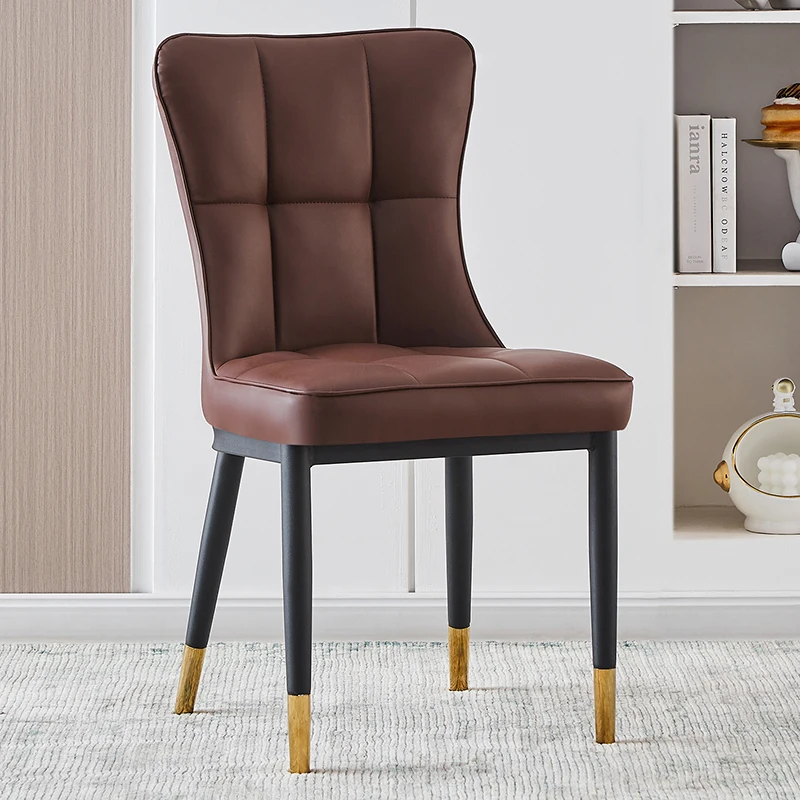 

Nordic Dining Room Chairs Leather Luxury Modern Soft Designer Dining Chairs Backrest Sillas De Comedor Kitchen Furniture CC50CY
