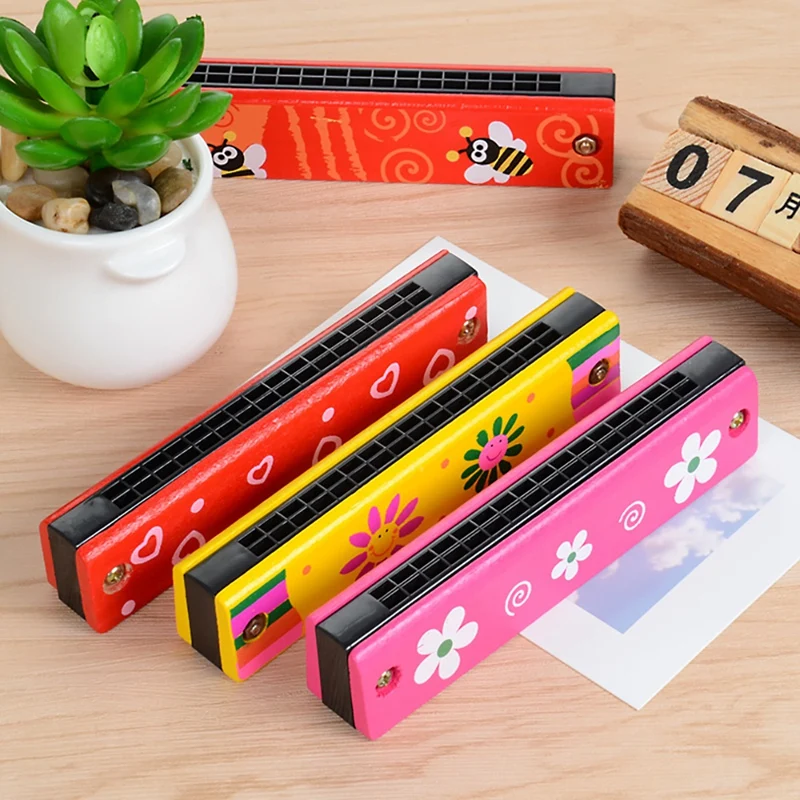

Wooden Painted Toy Musical Instrument Play16 Hole Harmonica Wooden Musical Instrument Toy For Kids Best Gift