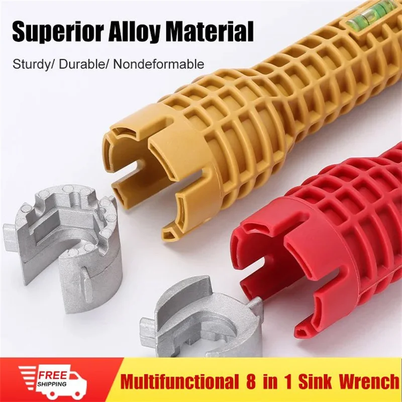 

8 In 1 Bathroom wrench multipurpose sink spanner household hose multifunctional plumbing tool