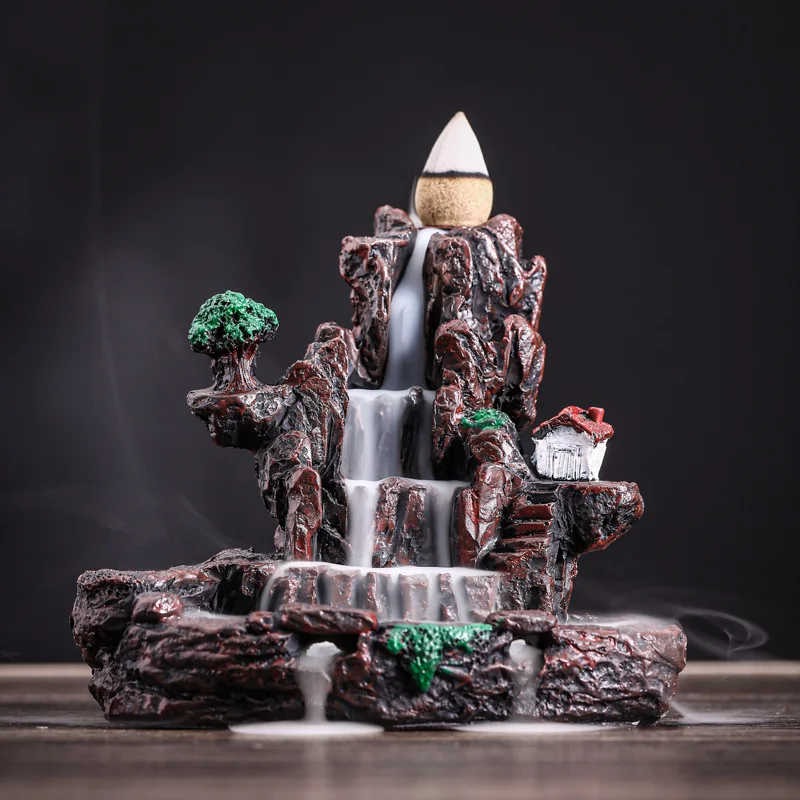 

Backflow Incense Burner Waterfall Resin Craft Supplies Incense Burner Mental Curative Effect Creative Decoration Home Incensario