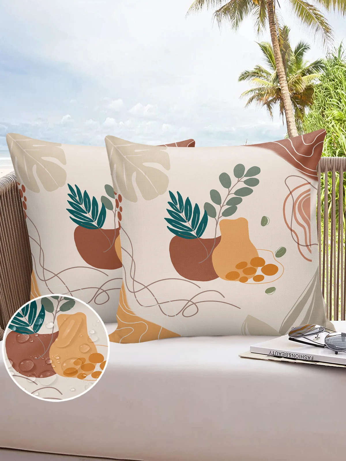 

Retro Medieval Abstract Art 2/4PCS Outdoor Pillowcase Waterproof Sofa Pillow Cover Case Garden Patio Cushion Covers Home Decor