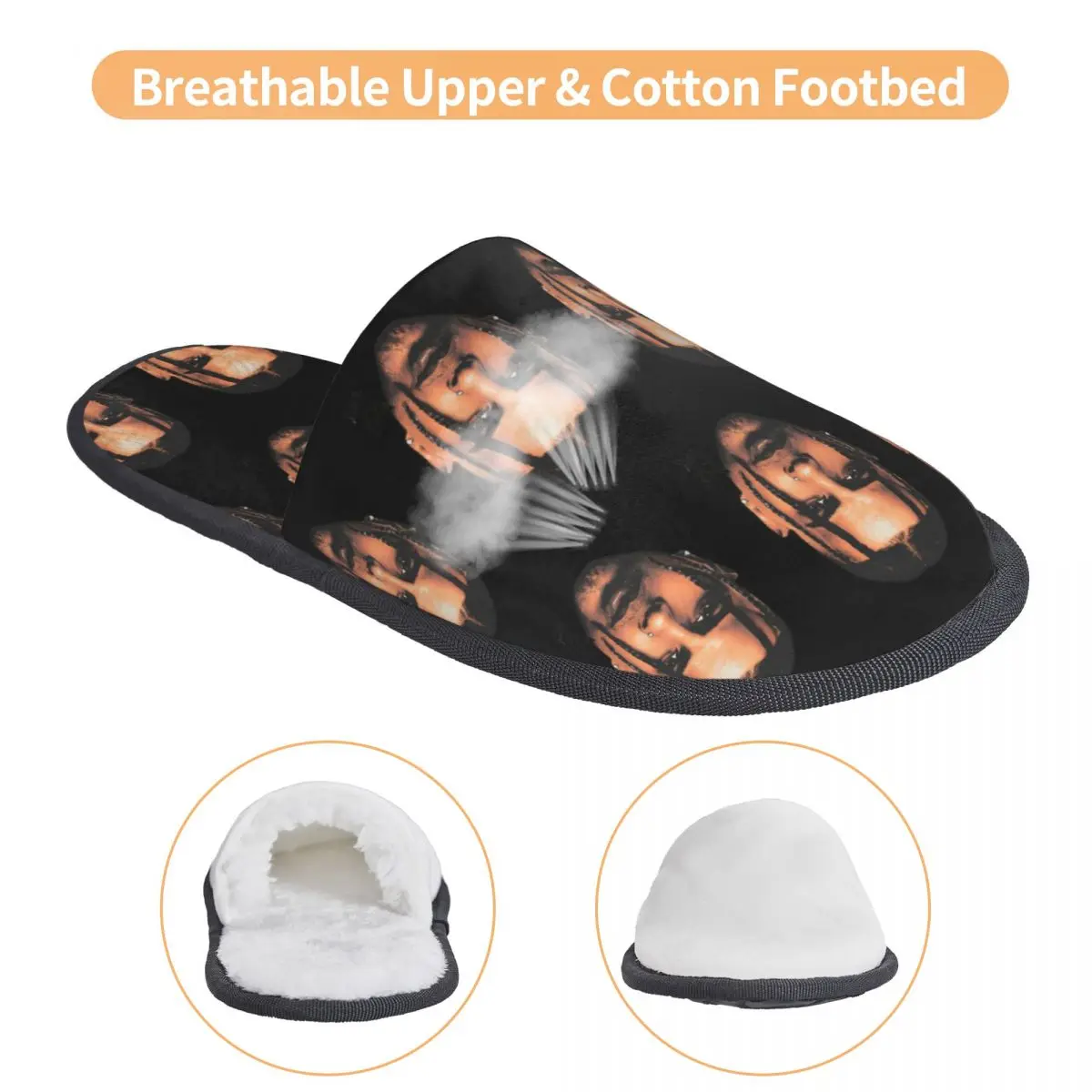 Противоскользящие зимние меховые тапочки Rauw Alejandro с большим лицом Мексиканский