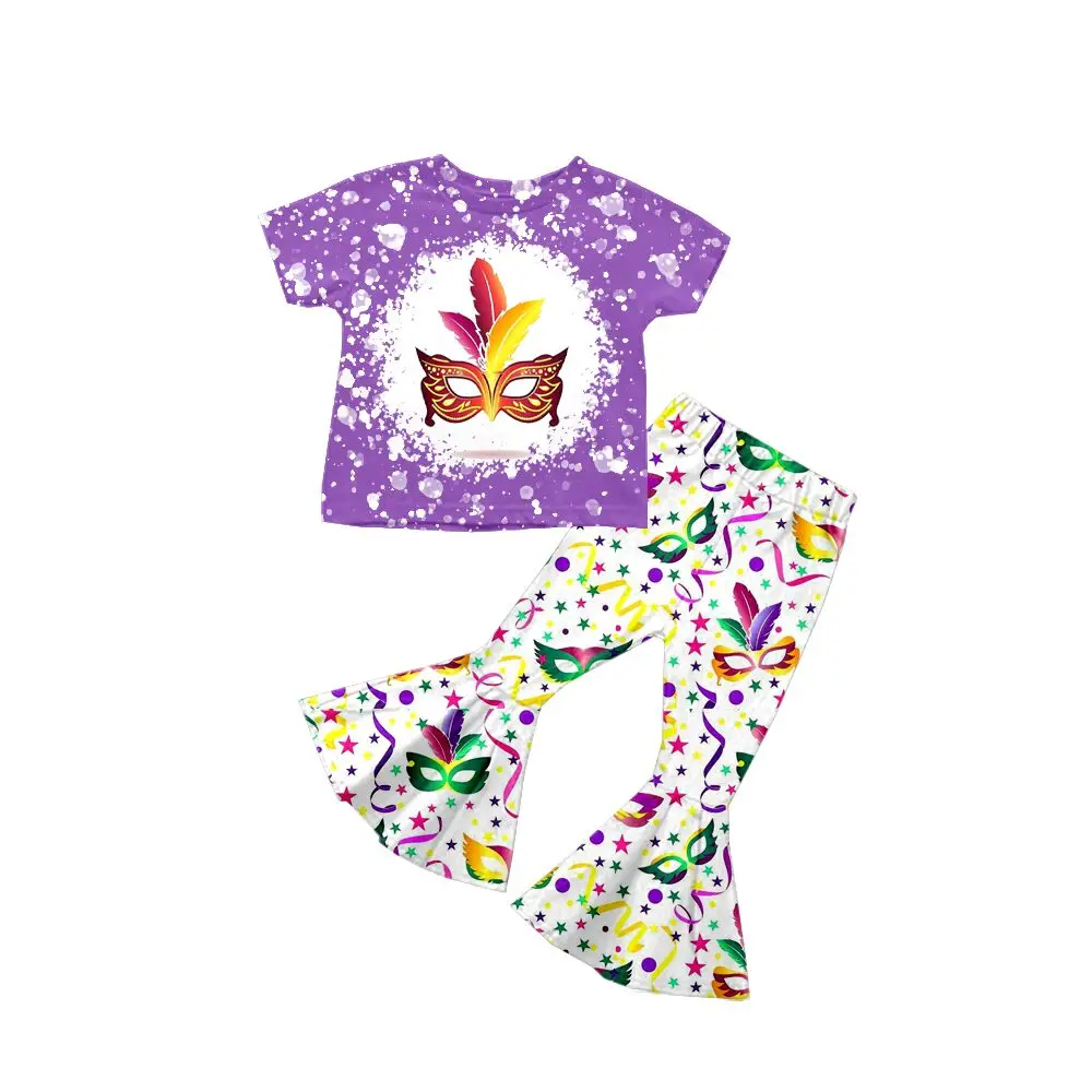 

Карнавальный детский костюм, новинка, маска с короткими рукавами и блестками, костюм для девочек с мультяшным рисунком, бутиковая одежда из молочного шелка с принтом