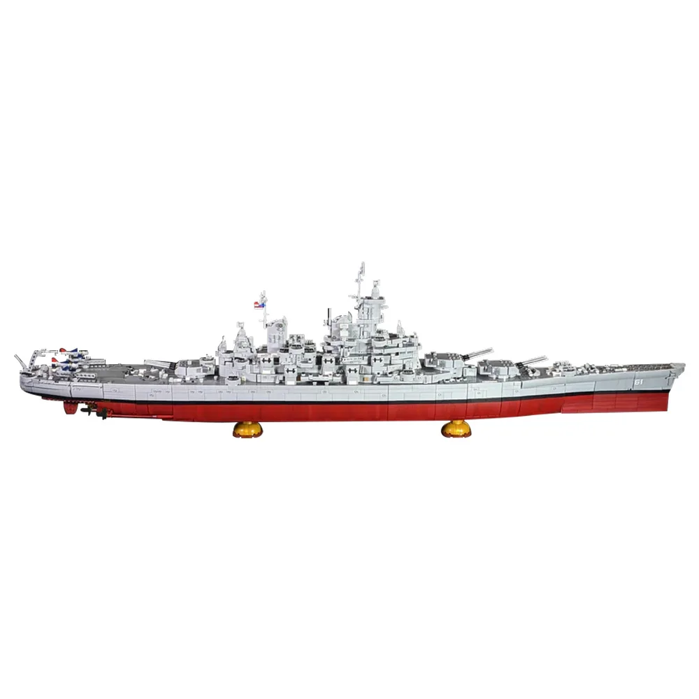 Gobricks MOC USS Iowa BB-61 линкор строительные блоки модель Второй мировой войны военный