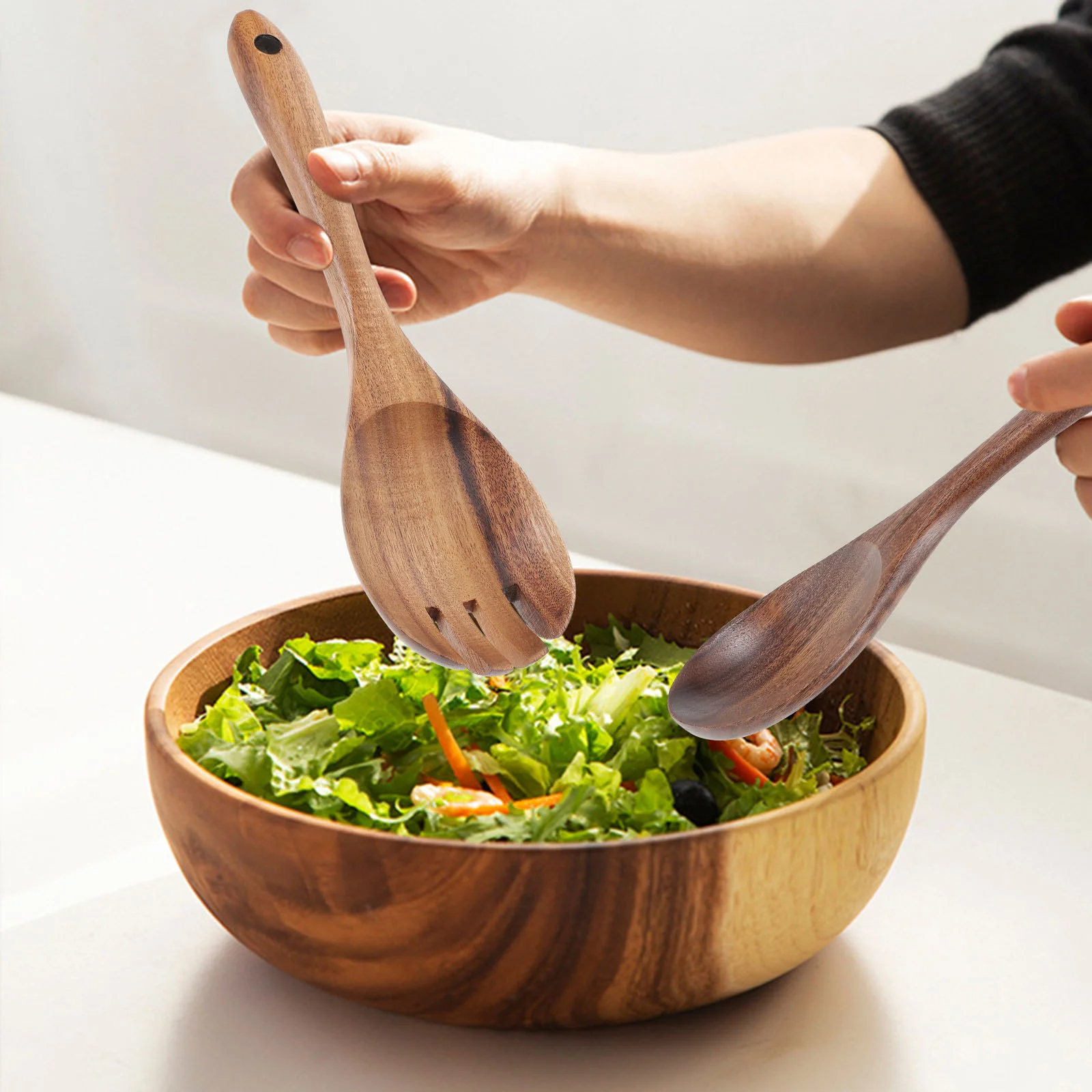 

Wooden Spoon Spoons Set Asian Rice Tableware Flatware Stirring Mixing Cereal Snack Dinner Servers Salad Fruit Utensils
