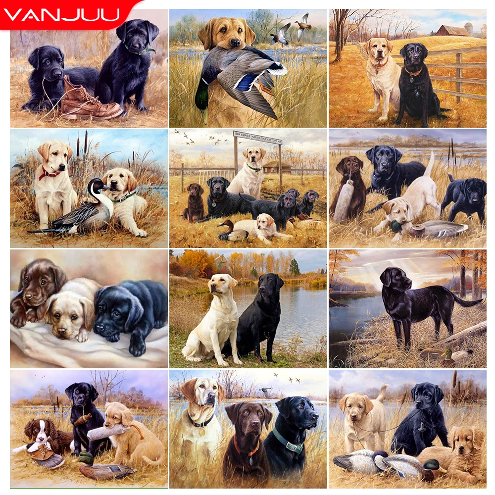 

Dog 5D Diamond Painting Dog Full Drill Diamond Mosaic Animal Diamond Embroidery Kits DIY Rhinestones Embroidery Home Decor Gift
