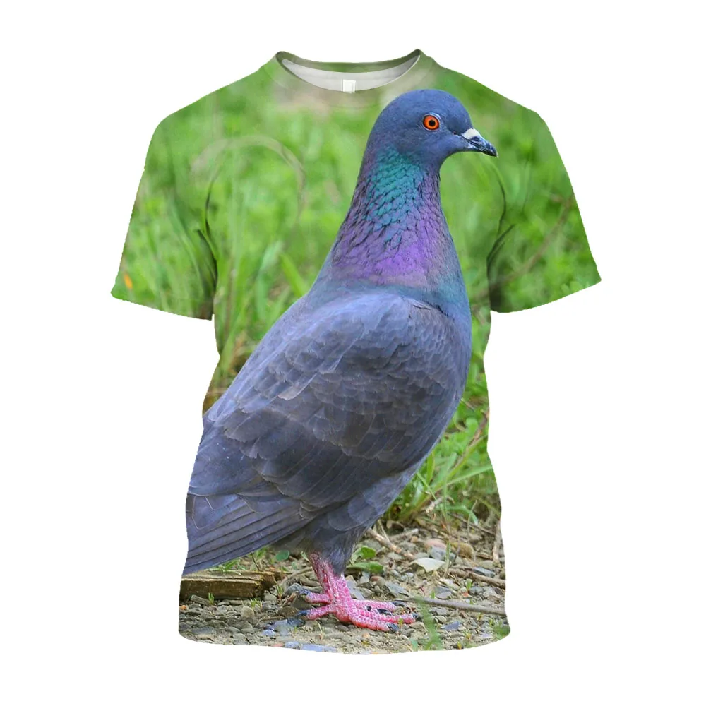 Новая летняя забавная мужская/женская футболка с голубем модная повседневная