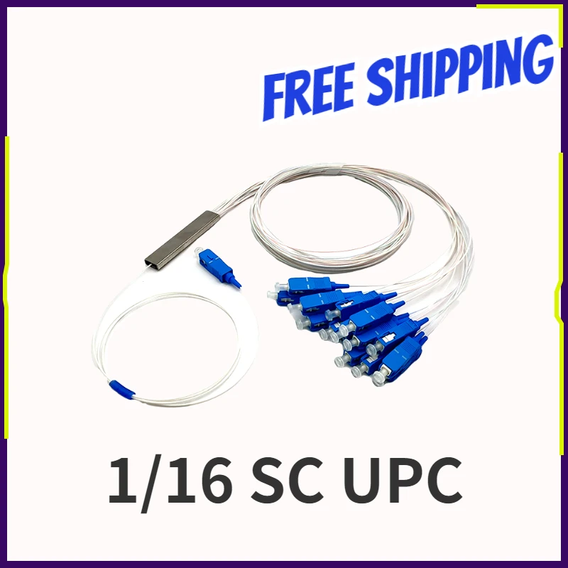10 PCS/Lot Fiber Optic Splitter 1X16 SC/UPC Optical Coupler SC Single mode SM 0.9mm G657A1 PVC 1m FTTH Free Shipping