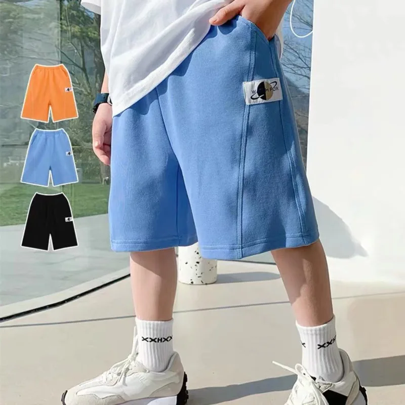 

Boys' Shorts Summer Clothes Solid Color Thin Loose Five-point Pants Foreign Style Outer Pants Summer Children Pants Little Boys